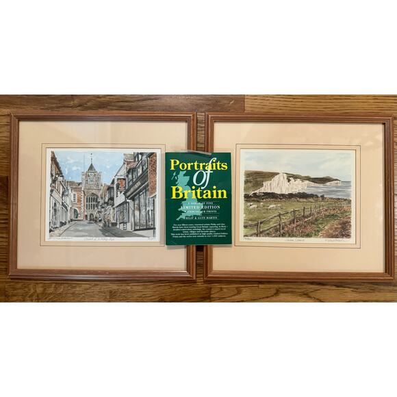 Framed Portraits of Britain Watercolor Print Set by Philip & Glyn Martin - Picture 1 of 16